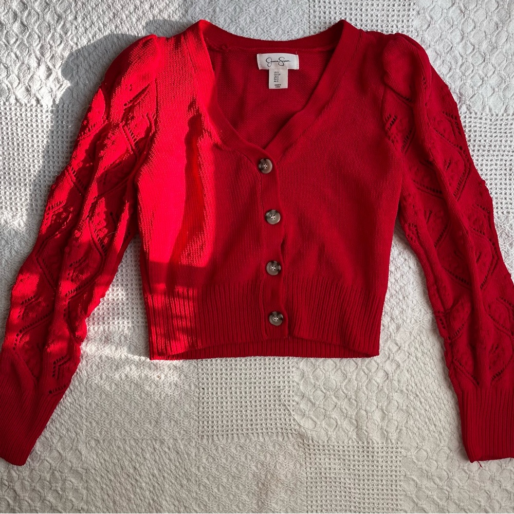 Red Jessica Simpson sweater